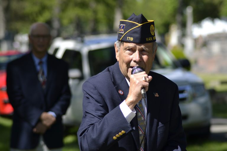American Legion Post 178 finance officer Bill Marshall was the keynote speaker at the Van Wert Memorial Day observance at Woodland Cemetery.