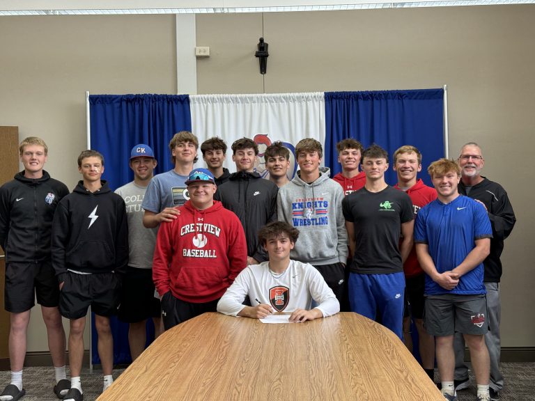 Ayden Hyitt makes it official, signing to play baseball at Indiana Tech. (Photo Submitted)