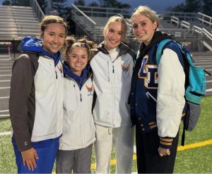 The Lincolnview girls 4x800 meter relay team clinched their regional berth with a solid second-place finish. The Lady Lancers relay squad—Annabel Horstman, Kendall Hoffman, Brooklyn Byrne and Brynleigh Moody,—crossed the finish line in 9:58.96. (Photo Submitted)