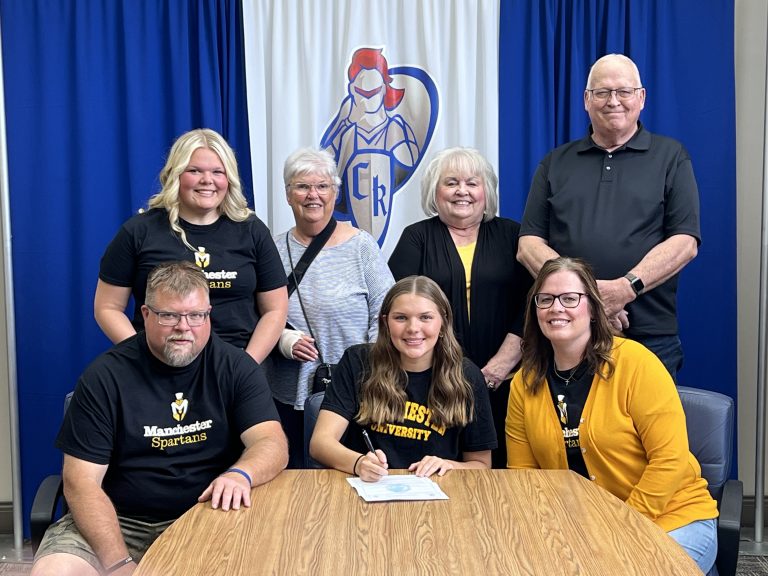 Crestview’s Adelyn Figley recently finalized her commitment to continue her volleyball career at Manchester University by signing her Letter of Intent. (Photo Submitted)