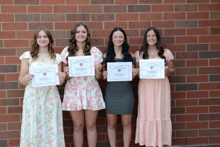 Receiving All-Ohio Academic Awards were Violet Dirr, Dakota Thornell, Nevaeh Ross and Kaylee Mollenkopf. (Photo Submitted)