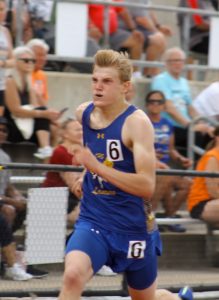 Lincolnview senior Cody Ricker delivered a strong performance in the 300-meter hurdle preliminaries, finishing fifth with a time of 38.92 to advance to Saturday’s finals. (CherryRoad Media/Brandon Unverferth)