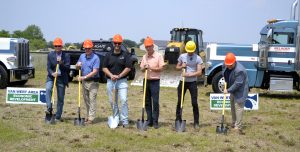 A ceremonial groundbreaking marked the start of construction of Melhorn Trucking Company’s new facility in Van Wert’s Vision Park. (Sam Shriver/CherryRoad Media)