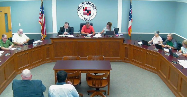Van Wert City Council heard about plans for a social club in the city. (VW Council screengrab)