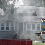 Fire damaged this home in Wren in Wednesday. (Sam Shriver/CherryRoad Media)