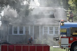 Fire damaged this home in Wren in Wednesday. (Sam Shriver/CherryRoad Media)