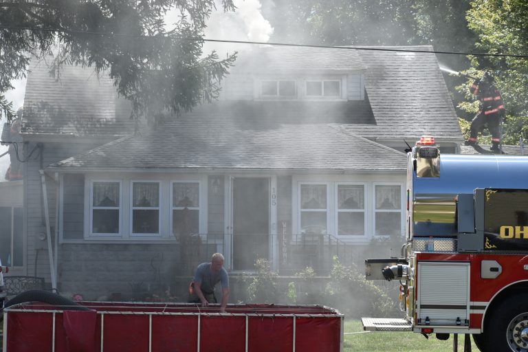 Fire damaged this home in Wren in Wednesday. (Sam Shriver/CherryRoad Media)