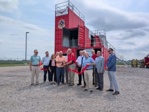 A Van Wert Area Chamber of Commerce ribbon cutting ceremony marked the dedication of the new fire training facility at Vantage Career Center. (Sam Shriver/CherryRoad Media)