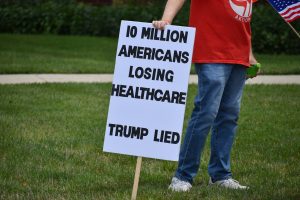Protesters are upset over federal cuts to medicaid, medicare, and SNAP programs. (Sam Shriver/CherryRoad Media)