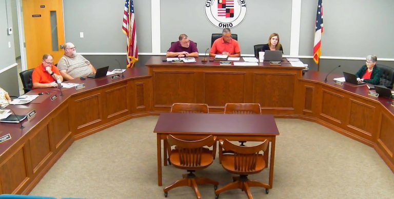 Van Wert City Council discussed numbers items during its regular meeting on August 25. (Screengrab from council video feed)