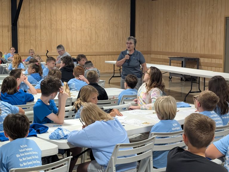 Tammy Campbell with Van Wert Soil and Water, leads a discussion at Tuesday’s “It Ain’t Just Cows and Plows” event at the Van Wert County Fairgrounds. (Sam Shriver/CherryRoad Media)
