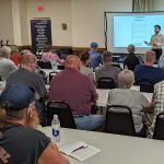 Around 40 people came out to hear attorney Mark Laird talk about estate planning at a free seminar at the Eagles Lodge in Delphos recently. (Sam Shriver/CherryRoad Media)