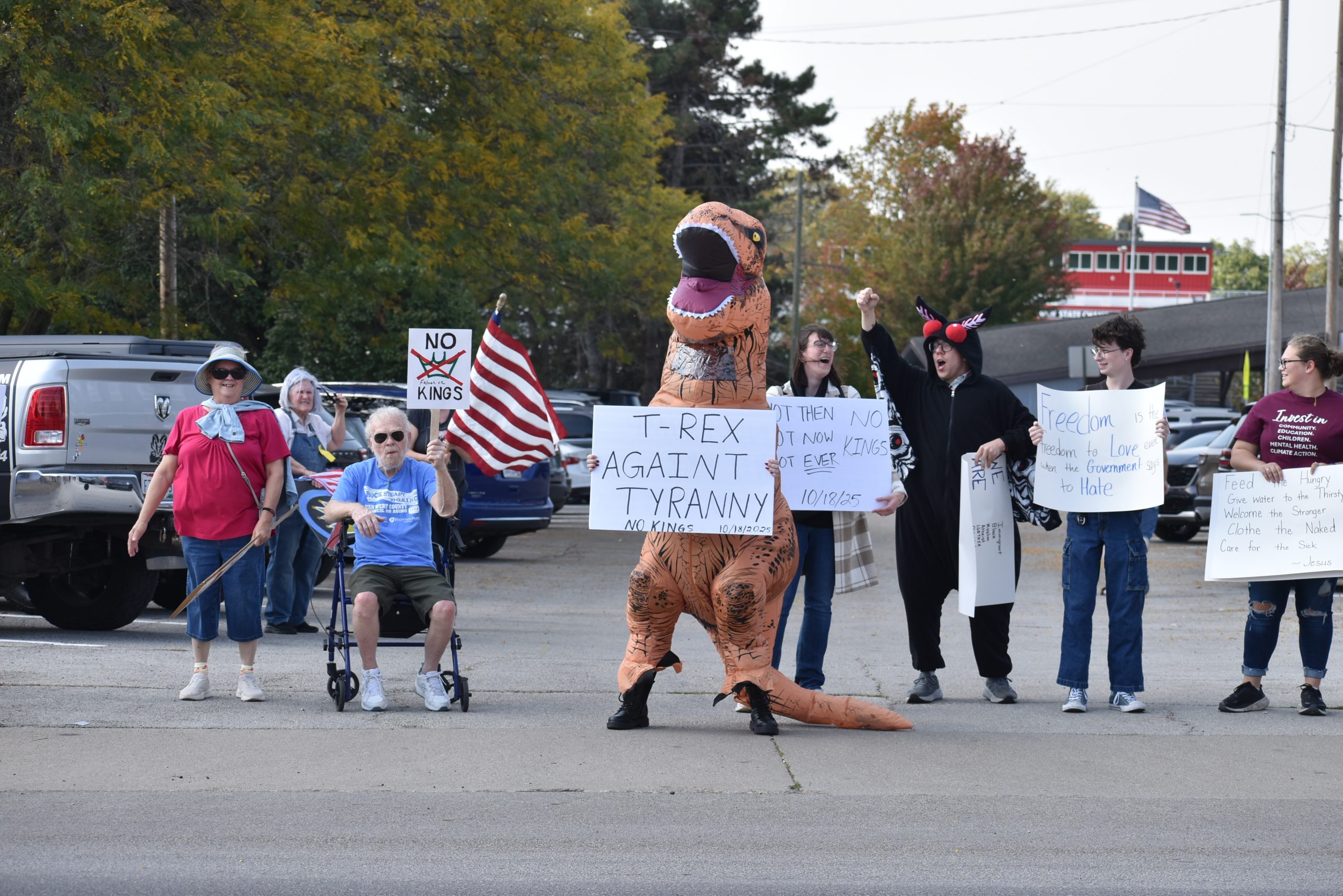 Around 220 people participated in the No Kings II protest in Van Wert on Saturday. (Sam Shriver/CherryRoad Media)